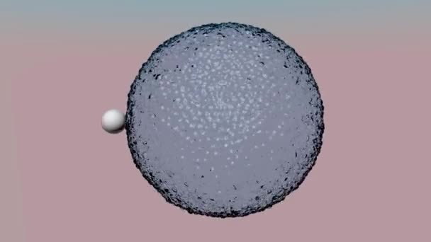 Sphere Passing Some Transparent Cell Heap — Video Stock
