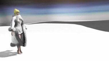 Simulation of a winter fur clothes.