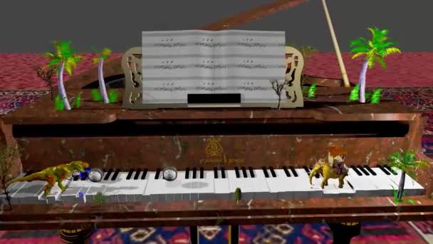Piano Real Battlefield War Elephant Rex Also Some Moving Wheels — Stockvideo