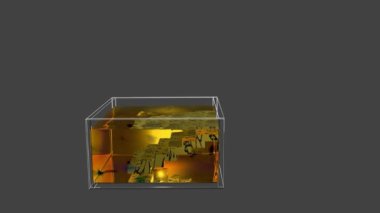 Some humanoid shape is emerging from some fluid and then disappear.