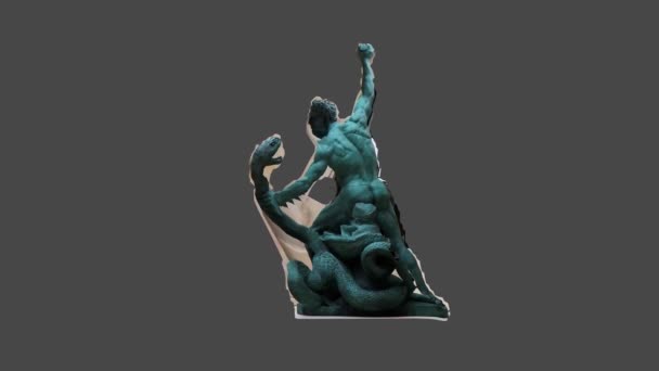 Animated Sculpture Heracles Snake — Stok video