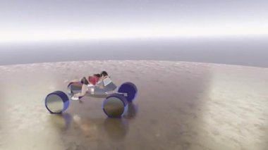 Strange needle looking like particles are attracted by some cube.