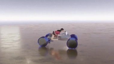 İlginç bir video, dört tekerlekli bir motosiklet aracını kontrol etmeye çalışan bir bez bebek görüyoruz..