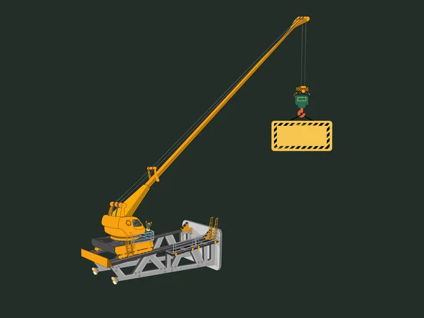 crane and hook in the yellow background vector