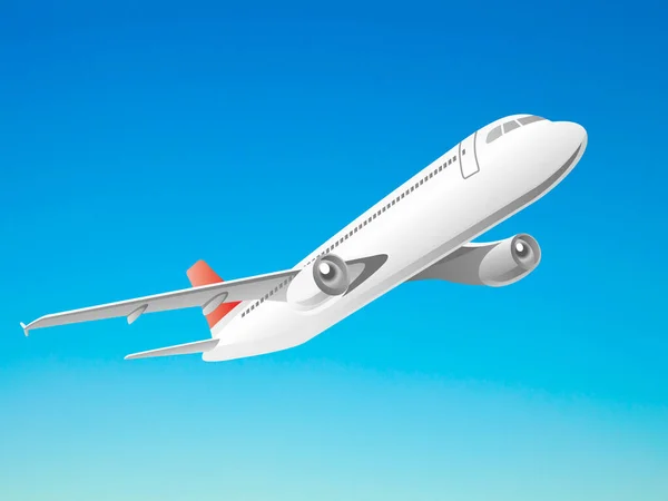 Mavi gökyüzünde uçan uçak