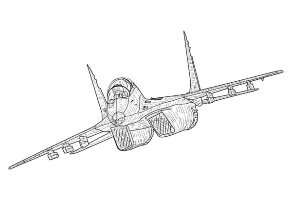 Straaljager Straaljager Vliegtuig Vector Draad — Stockfoto