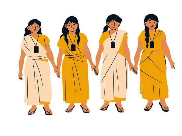 Hintli insanlar çizgi film vektör illüstrasyon grafik tasarımı 