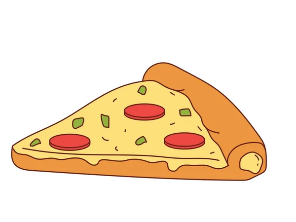 Dilimlenmiş pizza ikonu, düz stil 