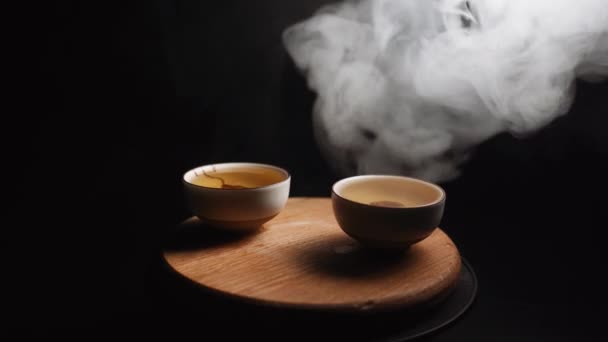 Brewing Puerh Tea Traditional Chinese Tea Ceremony Tea Pouring Teapot — 图库视频影像