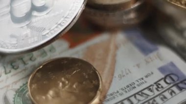 Bitcoin BTC coin rotating on a black background