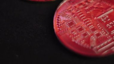 Bitcoin BTC coin rotating on a black background