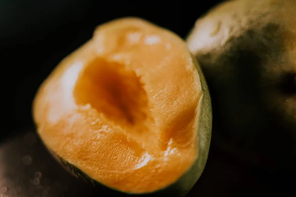 Mango Ovoce Černém Pozadí Pohled Celé Mango Ovoce — Stock fotografie