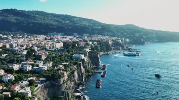 Costa Piano Sorrento Italia Drone Shot — Vídeos de Stock