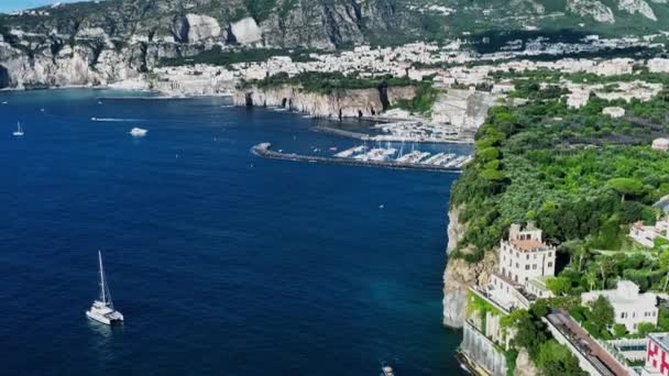 Costa Piano Sorrento Itália Drone Shot — Vídeo de Stock