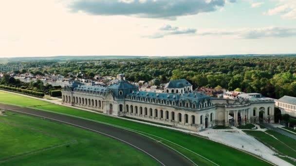 Chateau Chantilly Chantilly Castle Oise Picardie Frankrike Drone Chot — Stockvideo