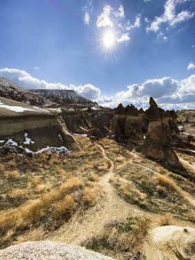 Kapadokya 'nın popüler yerleri. Goreme sokakları. Türkiye 'nin Instagram Yerleri