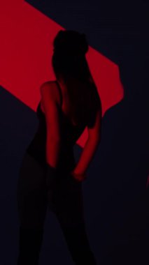 Kedi Maskeli ve Kelepçeli Ateşli Kadın Büyüleyici bir BDSM Estetik Gösterisine Karşı Poz Veriyor