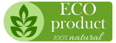 Organic eco natural bio vegan sticker label logo icon. Logo with a pattern of green leaves. Ecological products. Stickers of eco-friendly products. Vector illustration of vegan organic food icons