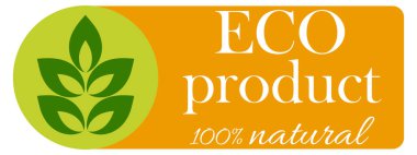 Organic eco natural bio vegan sticker label logo icon. Logo with a pattern of green leaves. Ecological products. Stickers of eco-friendly products. Vector illustration of vegan organic food icons