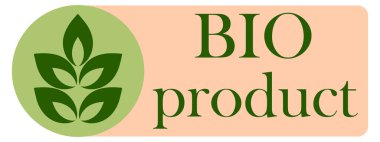 Organic eco natural bio vegan sticker label logo icon. Logo with a pattern of green leaves. Ecological products. Stickers of eco-friendly products. Vector illustration of vegan organic food icons