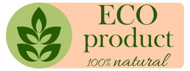 Organic eco natural bio vegan sticker label logo icon. Logo with a pattern of green leaves. Ecological products. Stickers of eco-friendly products. Vector illustration of vegan organic food icons