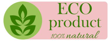 Organic eco natural bio vegan sticker label logo icon. Logo with a pattern of green leaves. Ecological products. Stickers of eco-friendly products. Vector illustration of vegan organic food icons