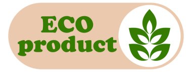 Organic eco natural bio vegan sticker label logo icon. Logo with a pattern of green leaves. Ecological products. Stickers of eco-friendly products. Vector illustration of vegan organic food icons