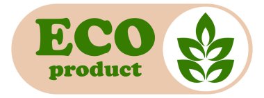 Organic eco natural bio vegan sticker label logo icon. Logo with a pattern of green leaves. Ecological products. Stickers of eco-friendly products. Vector illustration of vegan organic food icons