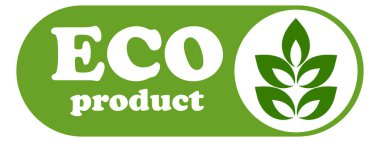 Organic eco natural bio vegan sticker label logo icon. Logo with a pattern of green leaves. Ecological products. Stickers of eco-friendly products. Vector illustration of vegan organic food icons