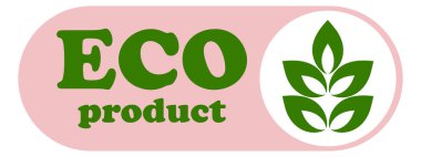 Organic eco natural bio vegan sticker label logo icon. Logo with a pattern of green leaves. Ecological products. Stickers of eco-friendly products. Vector illustration of vegan organic food icons