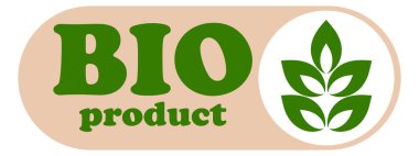 Organic eco natural bio vegan sticker label logo icon. Logo with a pattern of green leaves. Ecological products. Stickers of eco-friendly products. Vector illustration of vegan organic food icons