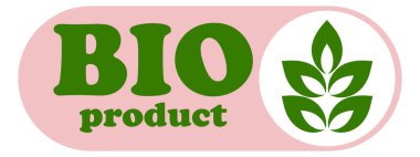 Organic eco natural bio vegan sticker label logo icon. Logo with a pattern of green leaves. Ecological products. Stickers of eco-friendly products. Vector illustration of vegan organic food icons