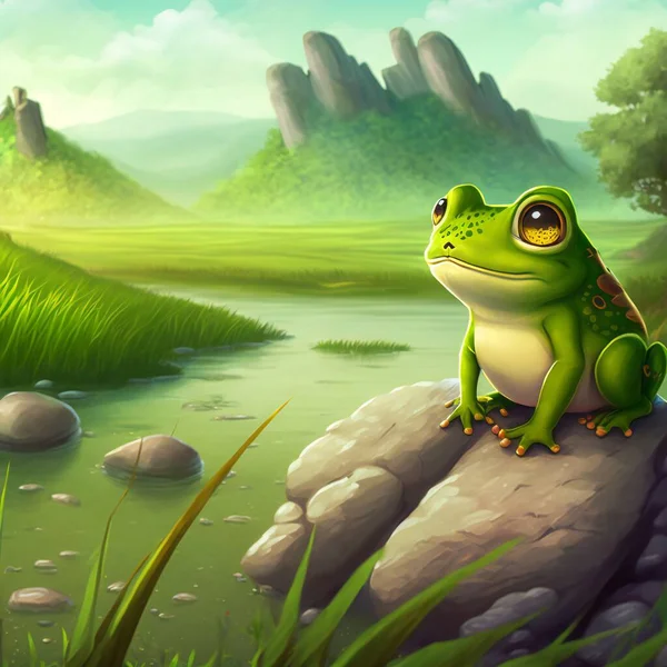 Animal frog character for children. Fantasy cute animal suitable for children book.