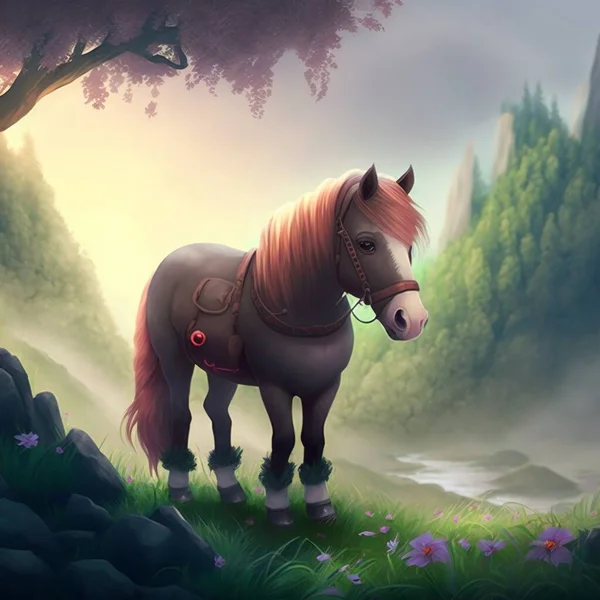 Animal horse character for children. Fantasy cute animal suitable for children book.