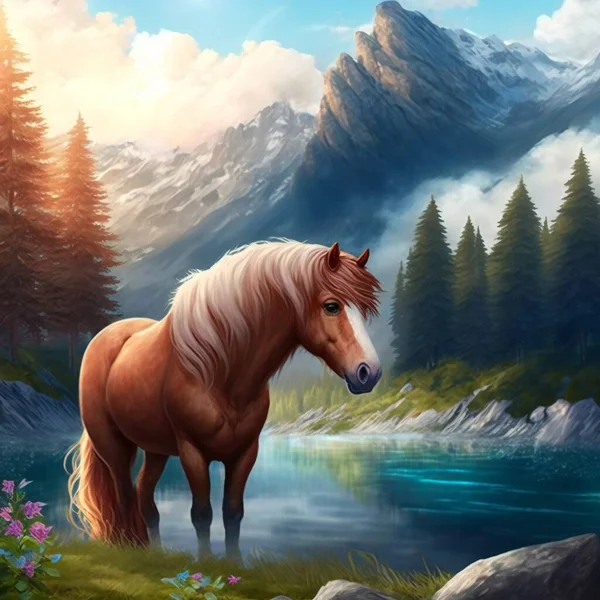 Animal horse character for children. Fantasy cute animal suitable for children book.