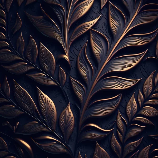 luxury gold leaves. Leaf texture illustration. Abstract shiny plants.