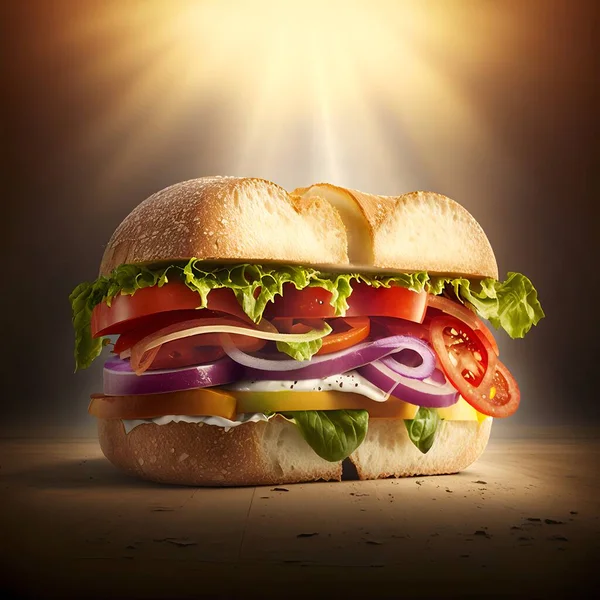 Illustration of a perfect sandwich suitable for posters as a promo image