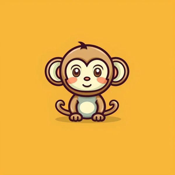 macaco colorido de clipart de personagem de animal de desenho