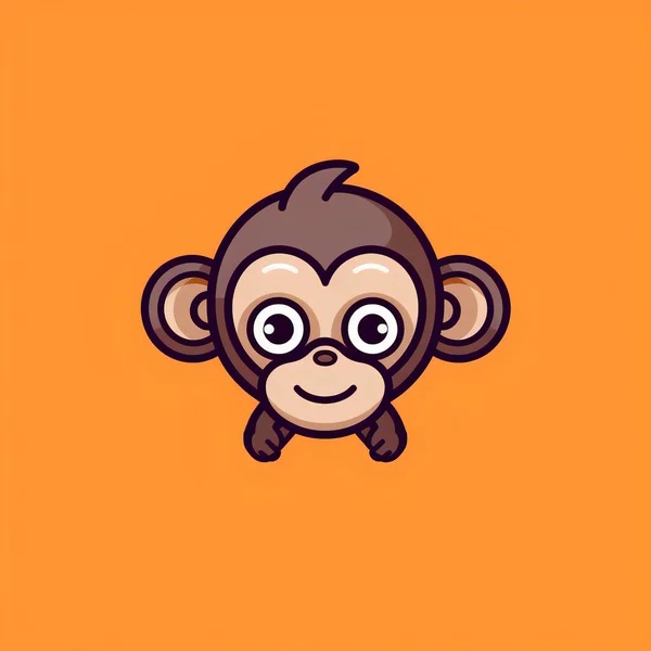 Logo of an animal. Monkey icon. Cartoon style.