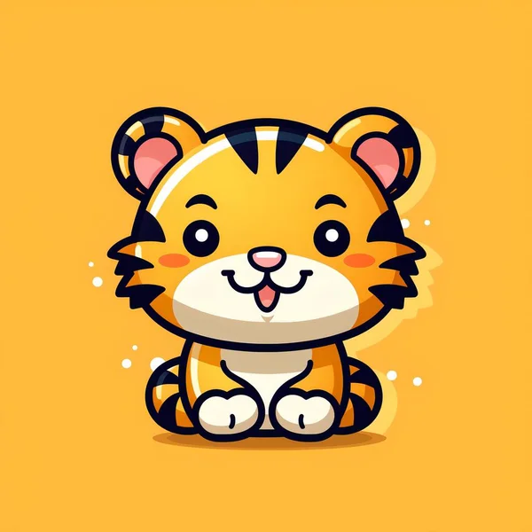 Logo of an animal. Tiger icon. Cartoon style.