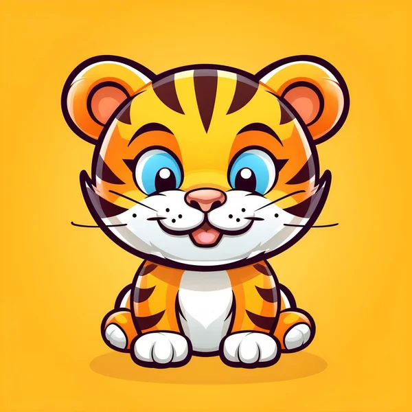 Logo of an animal. Tiger icon. Cartoon style.