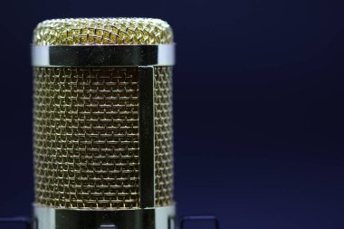 Condenser microphone with gold accents