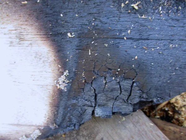Black Grunge Background Burned Wood Texture — Stock Photo, Image