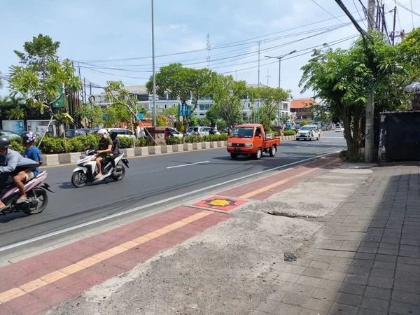 the traffic on the street was light, after last night's new years event. Bali - Indonesia ; January 1, 2023.