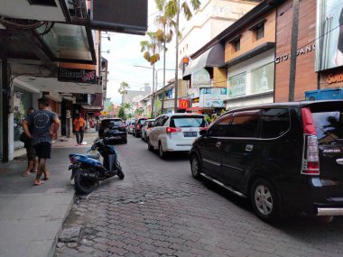 traffic congestion in the Kuta square area towards Kuta beach. Bali - Indonesia ; January 1, 2023.