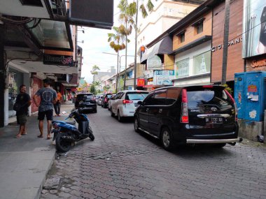 traffic congestion in the Kuta square area towards Kuta beach. Bali - Indonesia ; January 1, 2023.