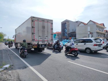 traffic jam on I gusti ngurah rai road during holidays. Bali - Indonesia ; January 1, 2023.