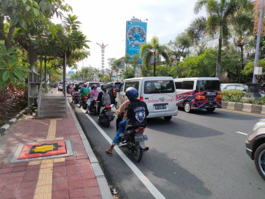 traffic jam on I gusti ngurah rai road during holidays. Bali - Indonesia ; January 1, 2023.
