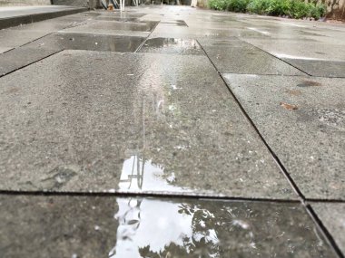 close up of wet floor after rain. great for backgrounds.