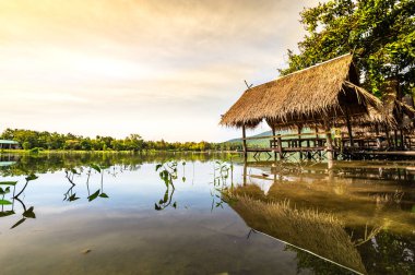 Morning view of Huay Tueng Thao Lake, Chiang Mai Province.